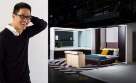 建筑师Michael K. Chen(左)为制造商Häfele America设计了Micro Living概念公寓(右)。