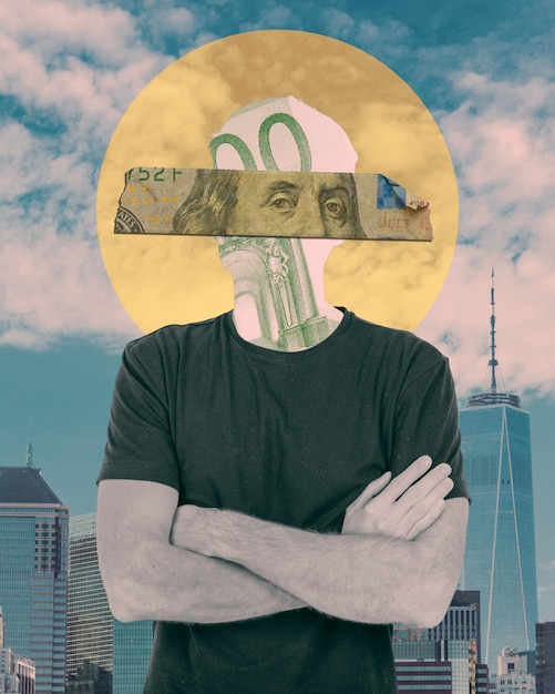 Collage with finance and money