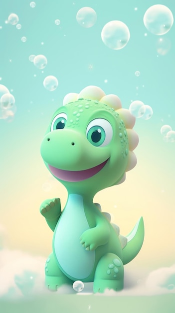 Green dinosaur cartoon graphics toy
