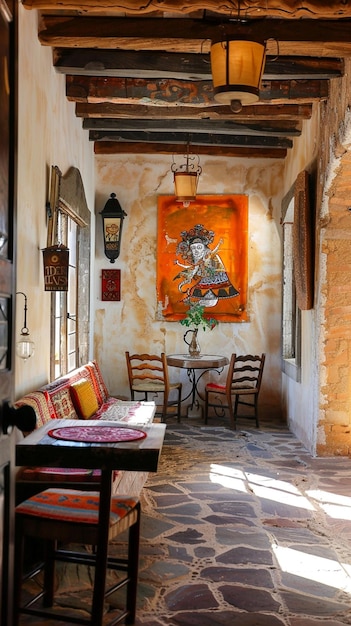 Interior decoration inspired by mexican folklore