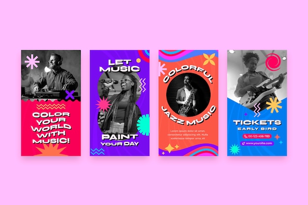 Music colorful template design