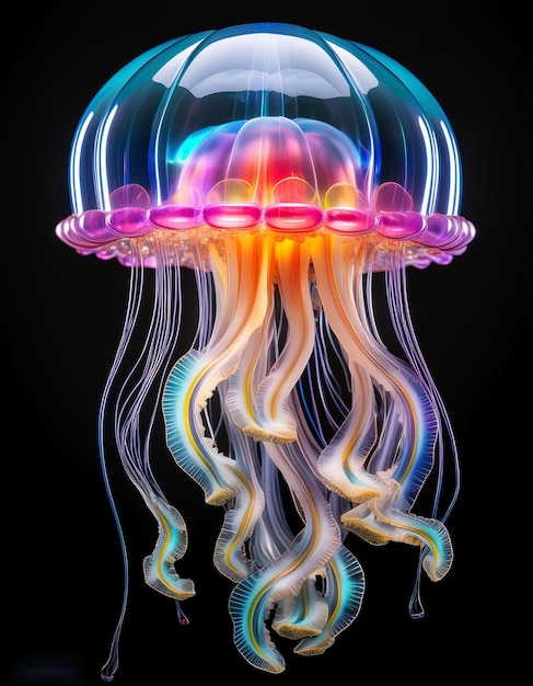 a purple jellyfish with a purple and pink jellyfish on the bottom
