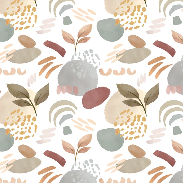 Watercolor soft earth tones pattern template